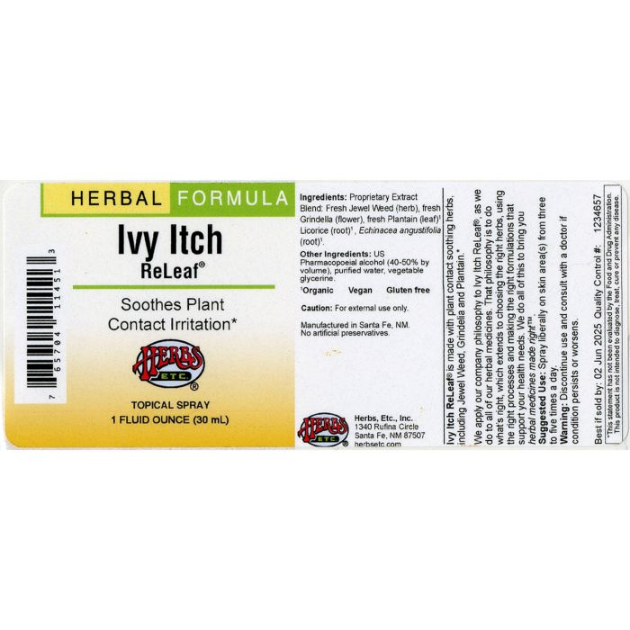 Herbs Etc. - Ivy Itch ReLeaf - 1oz