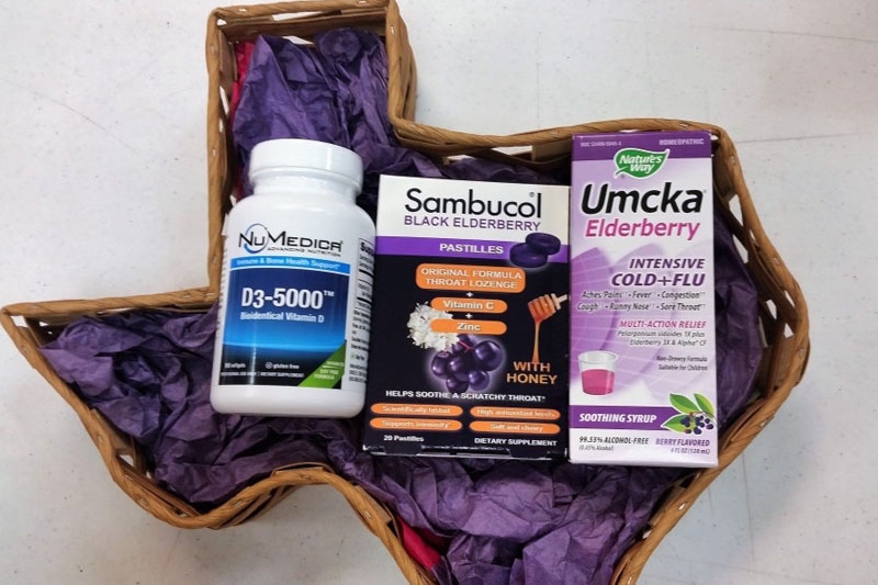Martin’s Wellness Holiday Survival Kit Giveaway Prize Cold Season Bundle with D3 5000, Umcka® Elderberry Intensive Cold+Flu, Sambucol