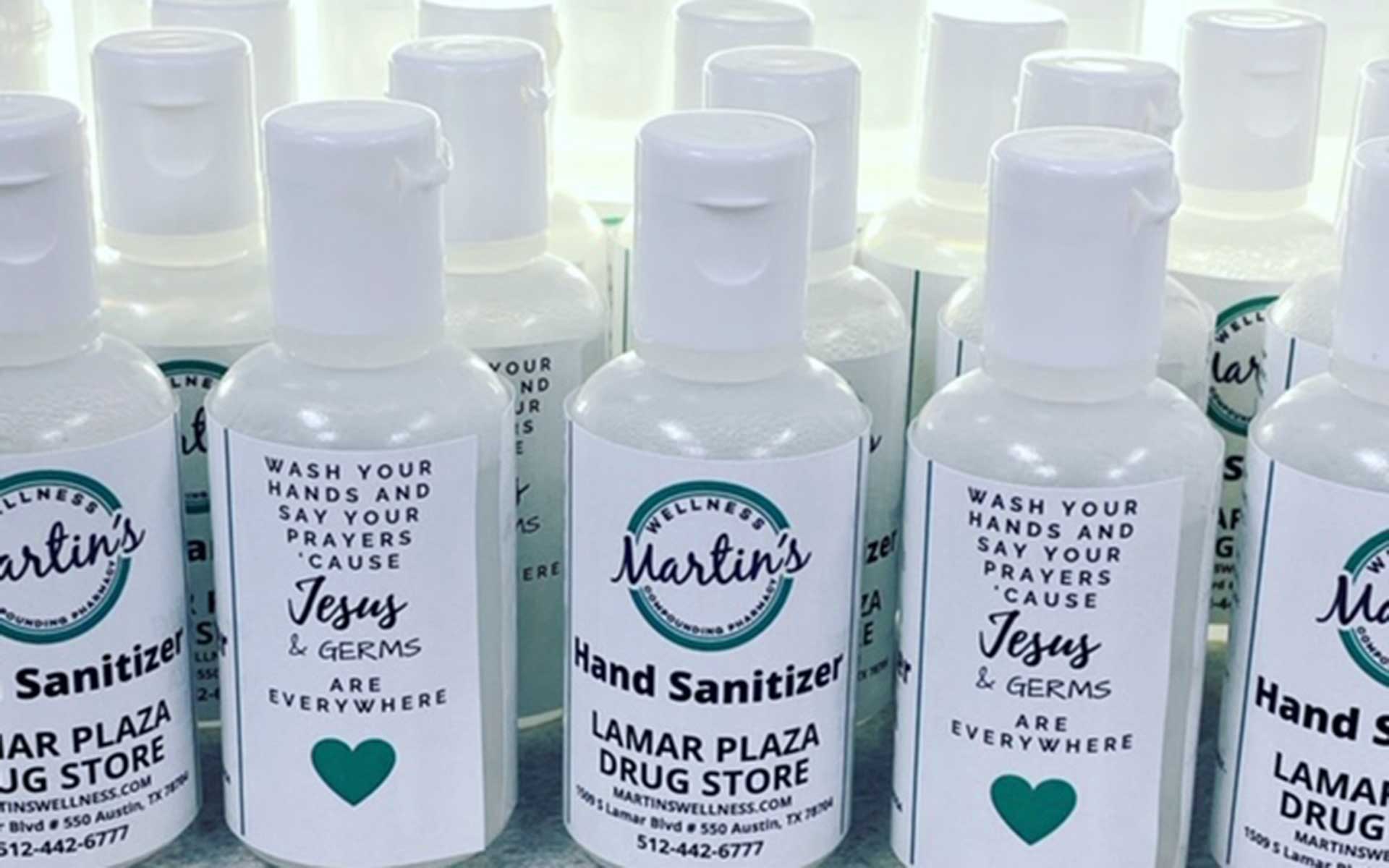 Hand sanitizer bottles