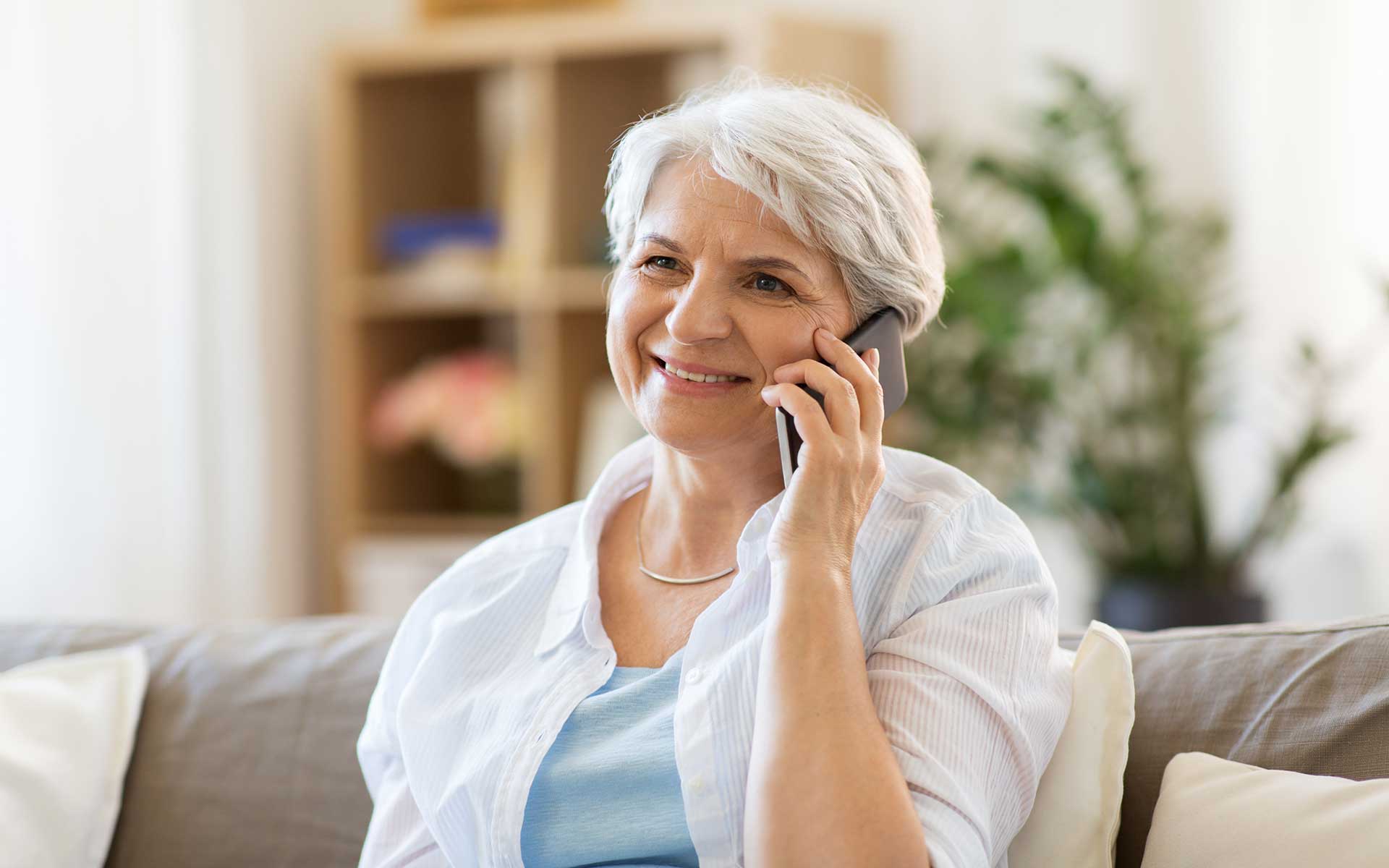 Elderly Woman Calling Martin’s Wellness Consultants