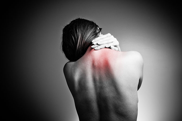 A woman with chronic back pain